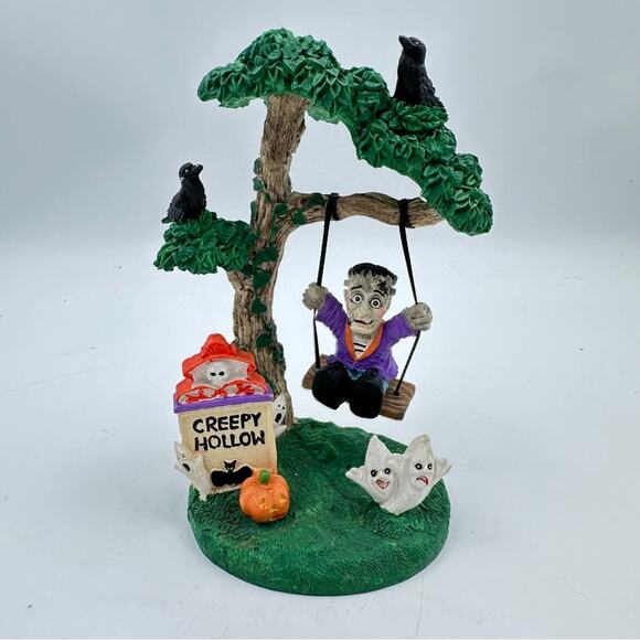 Vintage Halloween Town Frankenstein’s monster Spooky Tree Swing Figurine - Picture 2 of 9